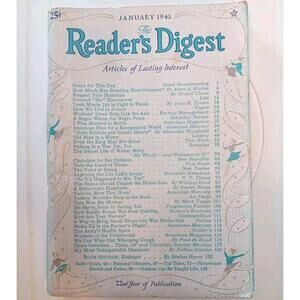 Vintage Reader's Digest Magazine January 1943 Issue